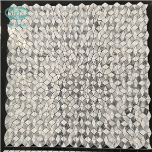 White Marble Mosaic,Linear Strips Mosiac, Tumbled Mosaic, Wall Mosaic, Floor Mosaic, Mosaic Pattern
