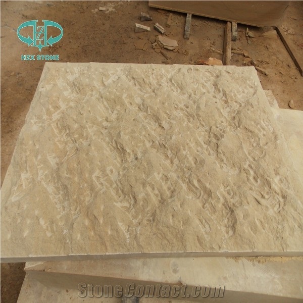 Yellow Sandstone with Bushhammered, Wall Tiles, Building and Walling Stones, Biege, Yellow, Sandstone Walling