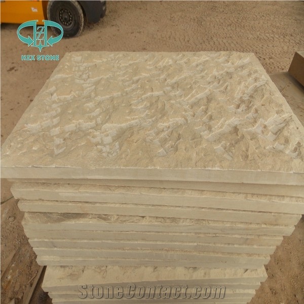 Yellow Sandstone with Bushhammered, Wall Tiles, Building and Walling Stones, Biege, Yellow, Sandstone Walling