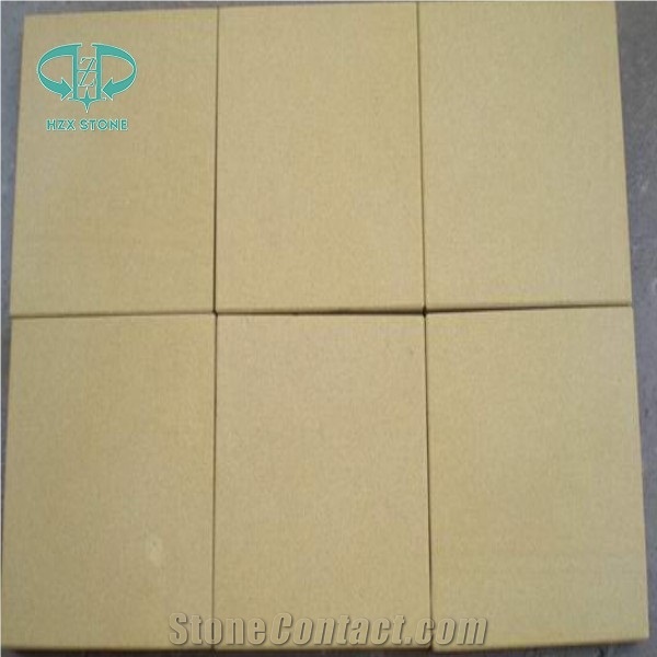 Yellow Sandstone with Bushhammered, Wall Tiles, Building and Walling Stones, Biege, Yellow, Sandstone Walling