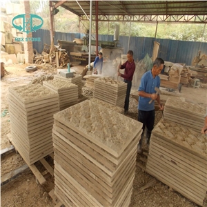 Yellow Sandstone with Bushhammered, Wall Tiles, Building and Walling Stones, Biege, Yellow, Sandstone Walling