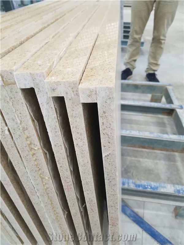 Beige Colored Quartz Caesarstone Bathroom Top for Vanity Tops