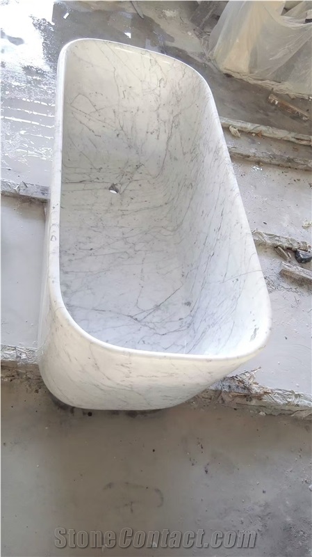 Bianco Carrara Manmade Stone Bathtub