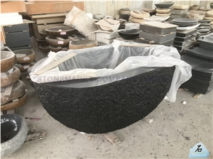 Black Basalt Bathtub,Chiselled Outside Surface and Polished Inside Surface Bath Tub Black Basalt Bathtub,Chiselled Outside Surface and Polished Inside Surface Bath Tub