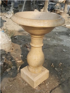 Henan Yellow Limestone Flower Pots for Outdoor Planters