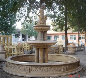 Henan Yellow Limestone Sculpture Fountains for Exterior Fountains