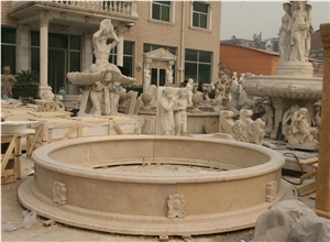 Henan Yellow Limestone Sculpture Fountains for Exterior Fountains