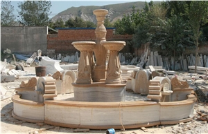 Limestone Garden Fountains with Water Features for Exterior Garden Decoration