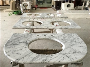 Natural White Marble Carrara C Custom Vanity Tops for Bathrooms