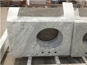 Natural White Marble Carrara C Custom Vanity Tops for Bathrooms