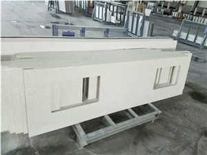 White Engineered Quartz Stone Vanity Tops for Bathroom Projects