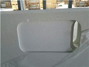 White Engineered Quartz Stone Vanity Tops for Bathroom Projects