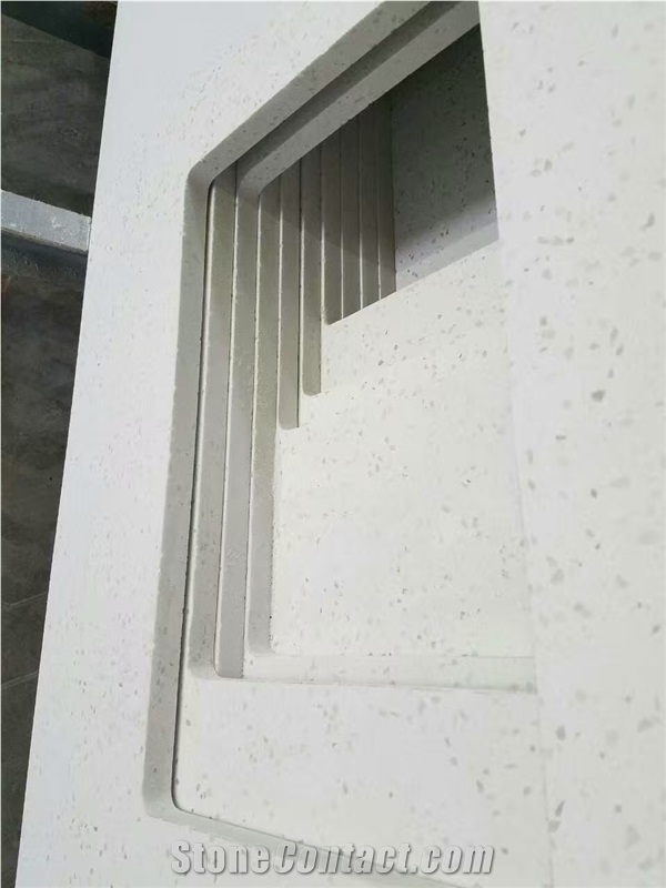 White Engineered Quartz Stone Vanity Tops for Bathroom Projects