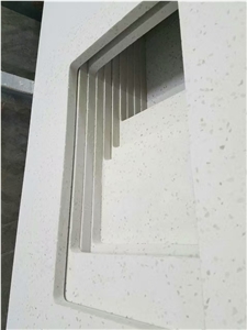 White Engineered Quartz Stone Vanity Tops for Bathroom Projects