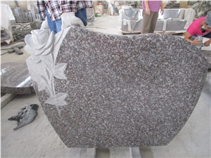 China Luoyuan Bainbrook Brown G664 Flower Engraving Headstone, Braun Star G664 Headstone
