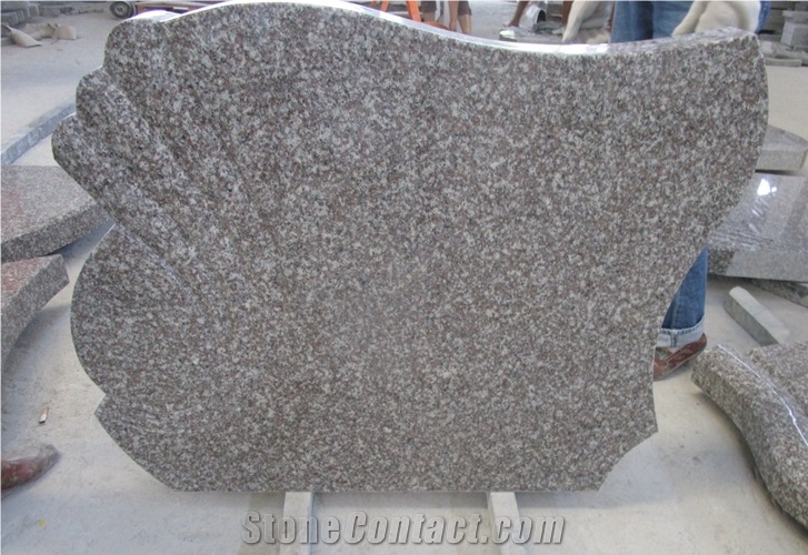 China Luoyuan Bainbrook Brown G664 Flower Engraving Headstone, Braun Star G664 Headstone