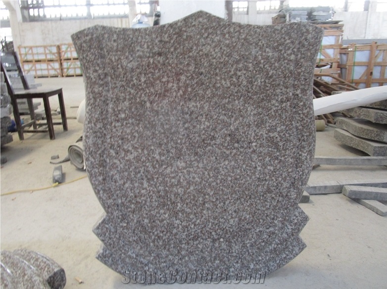 China Luoyuan Bainbrook Brown G664 Flower Engraving Headstone, Braun Star G664 Headstone