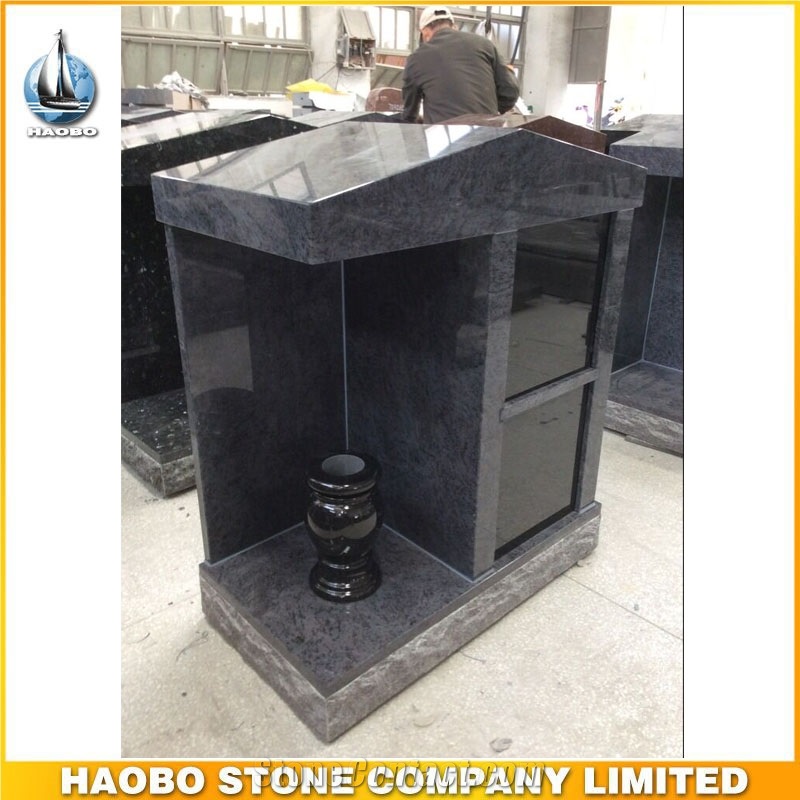 Bahama Blue Granite Headstone Urn Cremation Columbarium Price