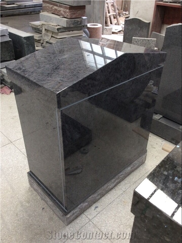 Bahama Blue Granite Headstone Urn Cremation Columbarium Price