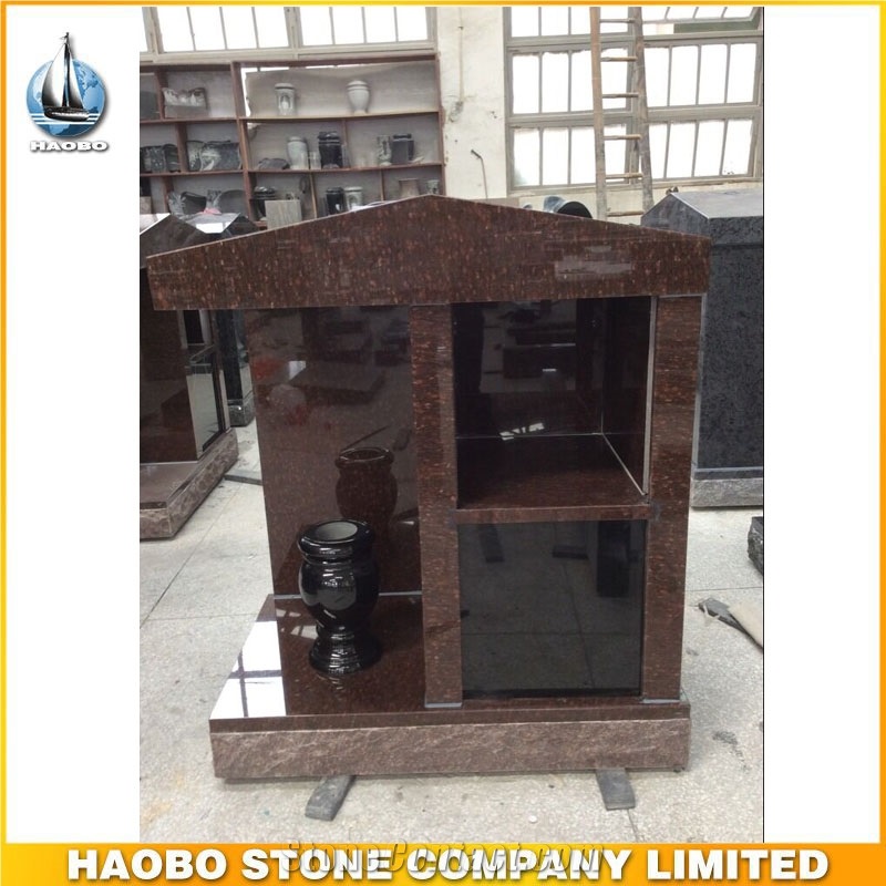 Red Granite Columbarium Two Niches for Sale