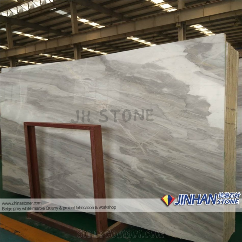 Ice Age White Marble Slabs, White Marble Slabs Tiles Decoration Stone