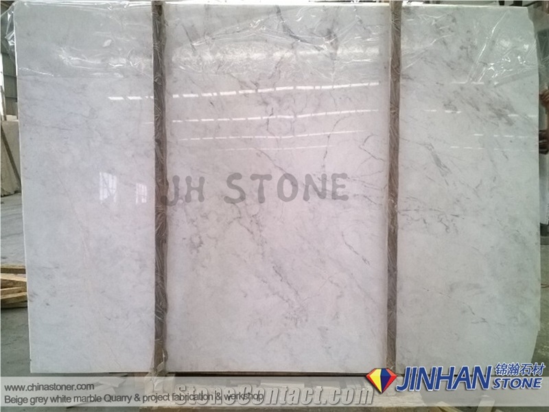 Volakas White Marble Tile, Volacas White Marble Steps, Greece White Marble Staircase Steps and Risers Used for Interior Floor Tile, Commercial Stair Tiles