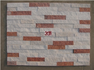 White with Red Quartzite Cultured Stone