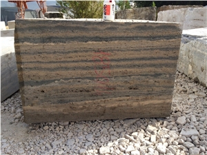 Silver Titanium Travertine Block