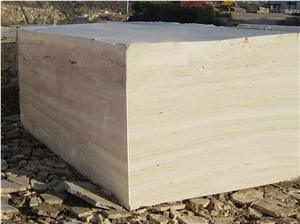 White Travertine Blocks, Travertino Romano Bianco White Travertine Blocks, Travertino Romano Bianco