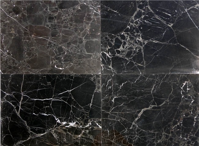 Portoro Antalya Block Marble, Black Fume Marble Block Turkey