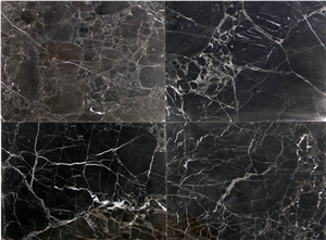 Portoro Antalya Block Marble, Black Fume Marble Block Turkey