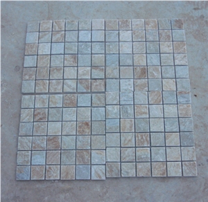 California Gold Wall Quartzite Mosaic Tiles,Desert Gold Floor Quartzite Mosaic Backsplash California Gold Wall Quartzite Mosaic Tiles,Desert Gold Floor Quartzite Mosaic Backsplash