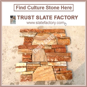 P014 Golden Beige Quartzite Cultured Stone Veneer Ledge Stone Walling Panel, Culture Stone Slate Veneer P014 Golden Beige Quartzite Cultured Stone Veneer Ledge Stone Walling Panel, Culture Stone Slate Veneer