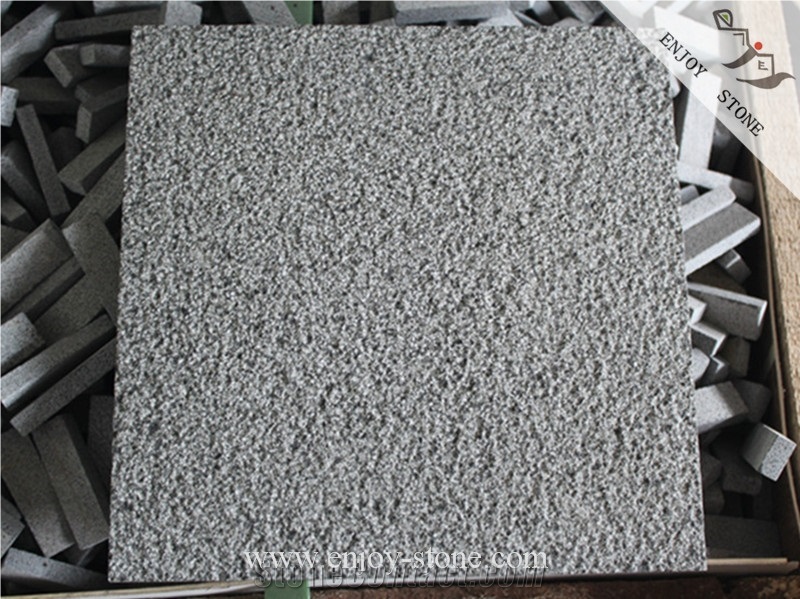 Bushhammered Hainan Black Basalt Stone Slabs & Tiles, China Black Basalt/Hainan Black/Hainan Bluestone Basalt