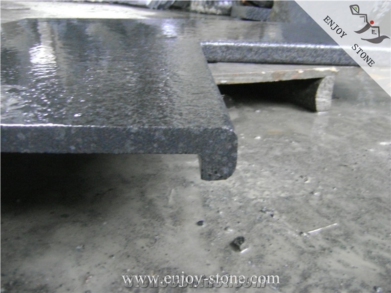 Flamed G684 Black Basalt Rebated Square Edge Coping/China Black Pearl Basalt Swimming Pool Coping