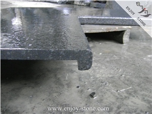 Flamed G684 Black Basalt Rebated Square Edge Coping/China Black Pearl Basalt Swimming Pool Coping