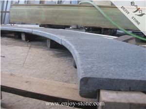 Rebated Bullnose China G684 Black Granite Pearl Swimming Pool Coping Tiles/G684 Black Pearl Basalt Pool Decks
