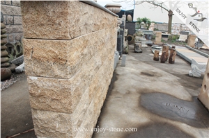 Rusty Yellow G682 Granite Mushroom Stone/Natural Split Decoration, Yellow Granite Mushroomed Wall Cladding