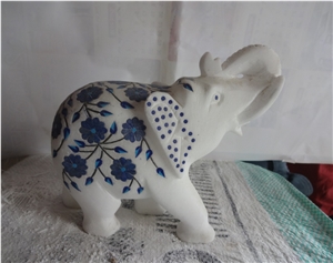 Marble Inlay Elephant Sculptures Marble Inlay Elephant Sculptures