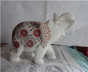 Marble Inlay Elephant Sculptures Marble Inlay Elephant Sculptures