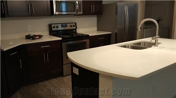 Beautiful and Durable Artificial Quartz Bathroom Countertops,Manmade Stone Bath Top with Laminated Edge,100% Guaranteed Quality and Services