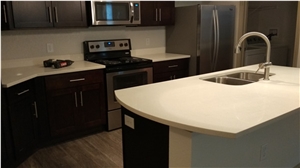 Beautiful and Durable Artificial Quartz Bathroom Countertops,Manmade Stone Bath Top with Laminated Edge,100% Guaranteed Quality and Services