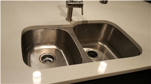 Beautiful and Durable Artificial Quartz Bathroom Countertops,Manmade Stone Bath Top with Laminated Edge,100% Guaranteed Quality and Services