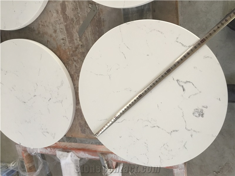 Carrara White D8001 High Quality Quartz Surface with Veined Movement for Laboratories, Healthcare Facilities and Food Preparation Environments