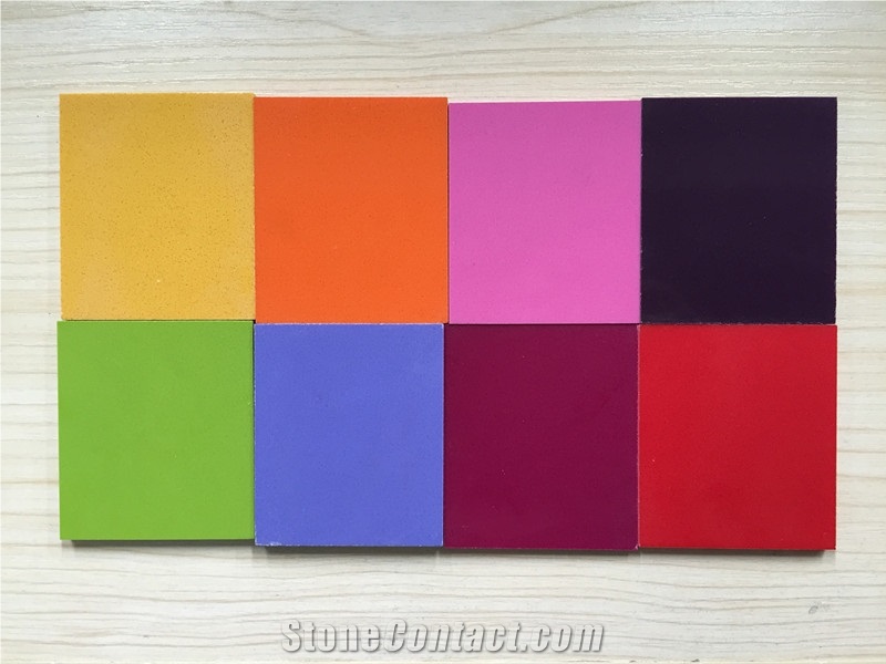 Colorful Quartz Stone Slab Mainly and Widely Used in Kitchen, Bathroom, Bar, School, Hospital and Other Public Place, for Countertop Mainly