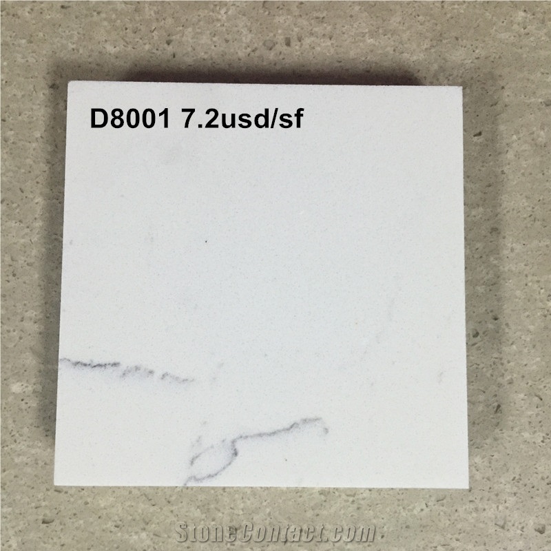 Cut to Size Marble Like Quartz with Veined Movement for Laboratories, Healthcare Facilities and Food Preparation Environments in High Quality Thickness 2cm or 3cm