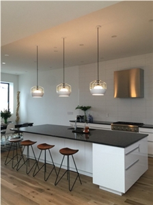 Outstanding Pollution-Resistance Black Color Quartz Stone Surfaces Custom Countertops with Eased Edge Quality Guaranteed 3cm Thick Available