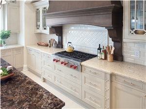 Safe and Stylish Performance Of Veined Collection Of Engineed Quartz Stone for Public Buildings Like Hotel,Restaurants Especially for Kitchen Countertop