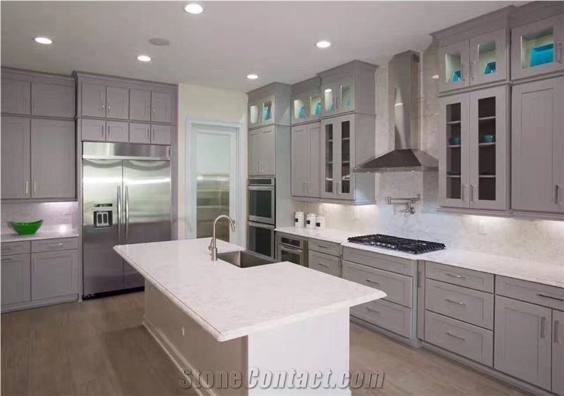 White Color China Engineered Quartz Stone Solid Surface for Kitchen Counter Top Bathroom Countertop Bench Top Available for 2/3cm Thick