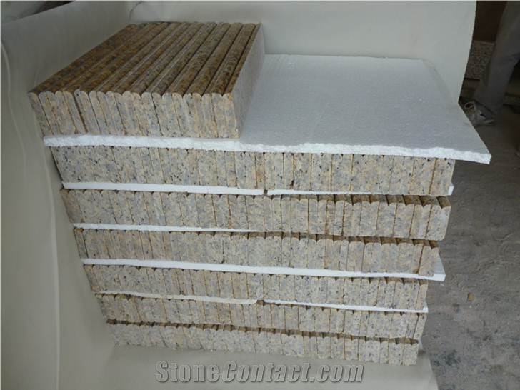 Tiger Yellow Granite Staircase, Yellow Granite Steps, China Yellow Granite